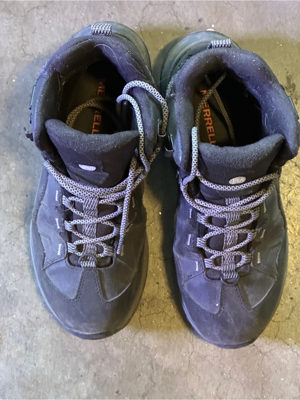 Merrell Black Women's Waterproof Hiking Boots with Gray Laces